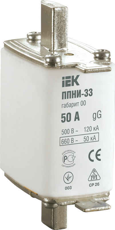 Плавкая вставка предохранителя ППНИ-33 габарит 00 4А IEK