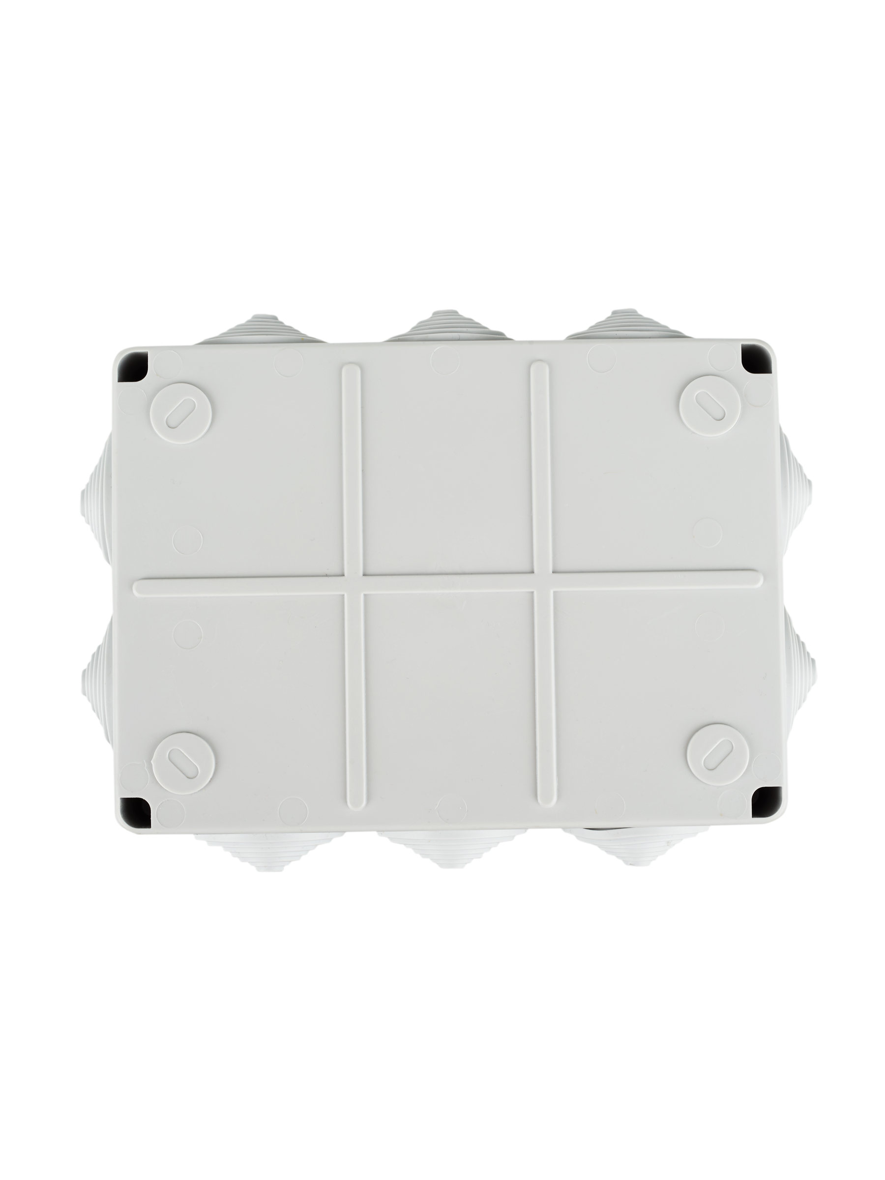 Коробка распаячная КМ41243 для открытой проводки безгалогенная (HF) 190х140х70мм IP44 10 гермовводов серая IEK