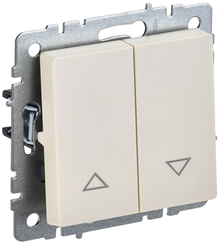 BRITE Выключатель жалюзи 10А ВС10-1-5-БрКр бежевый IEK