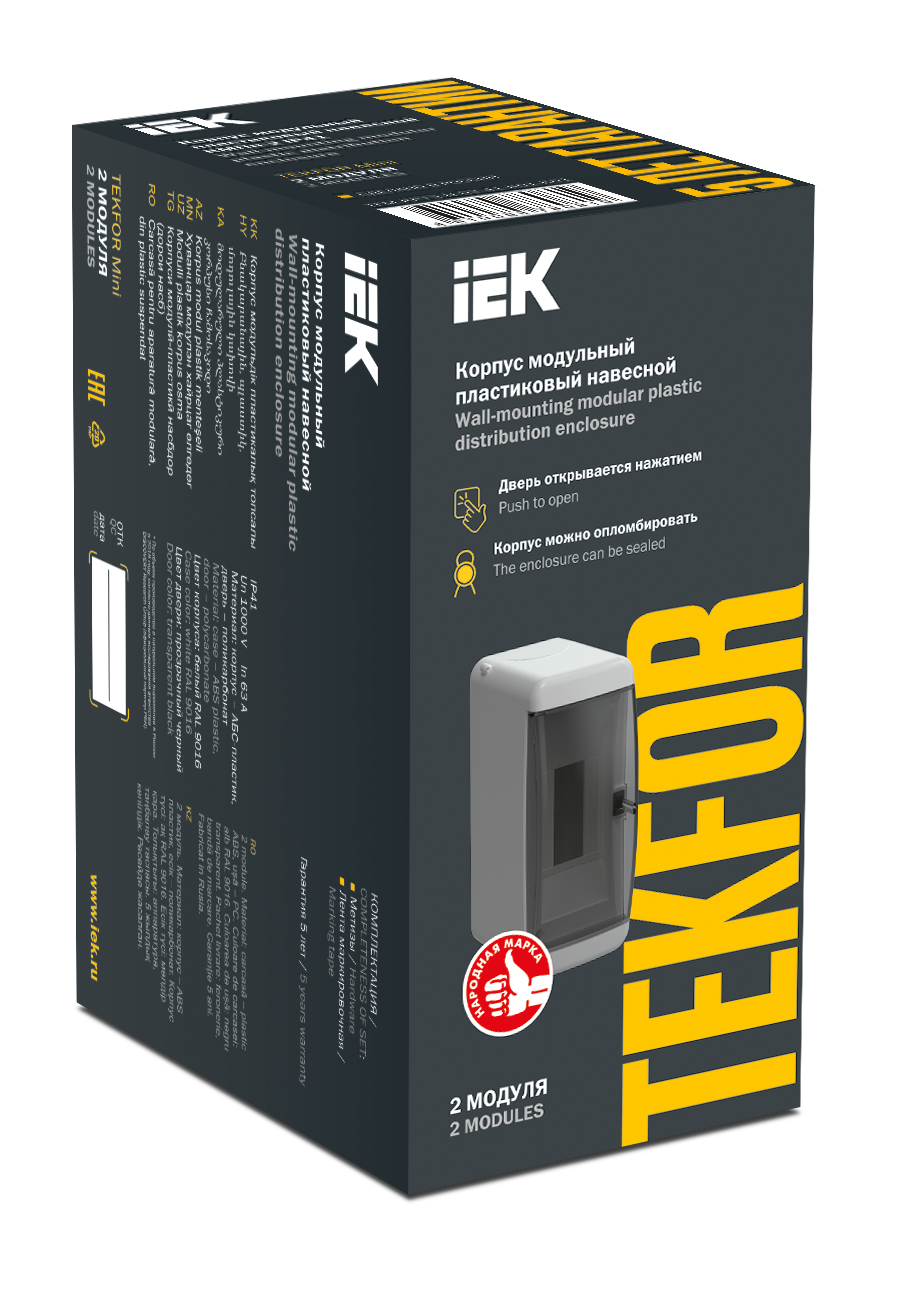 TEKFOR Mini Корпус пластиковый КМПн-2 IP41 белый IEK