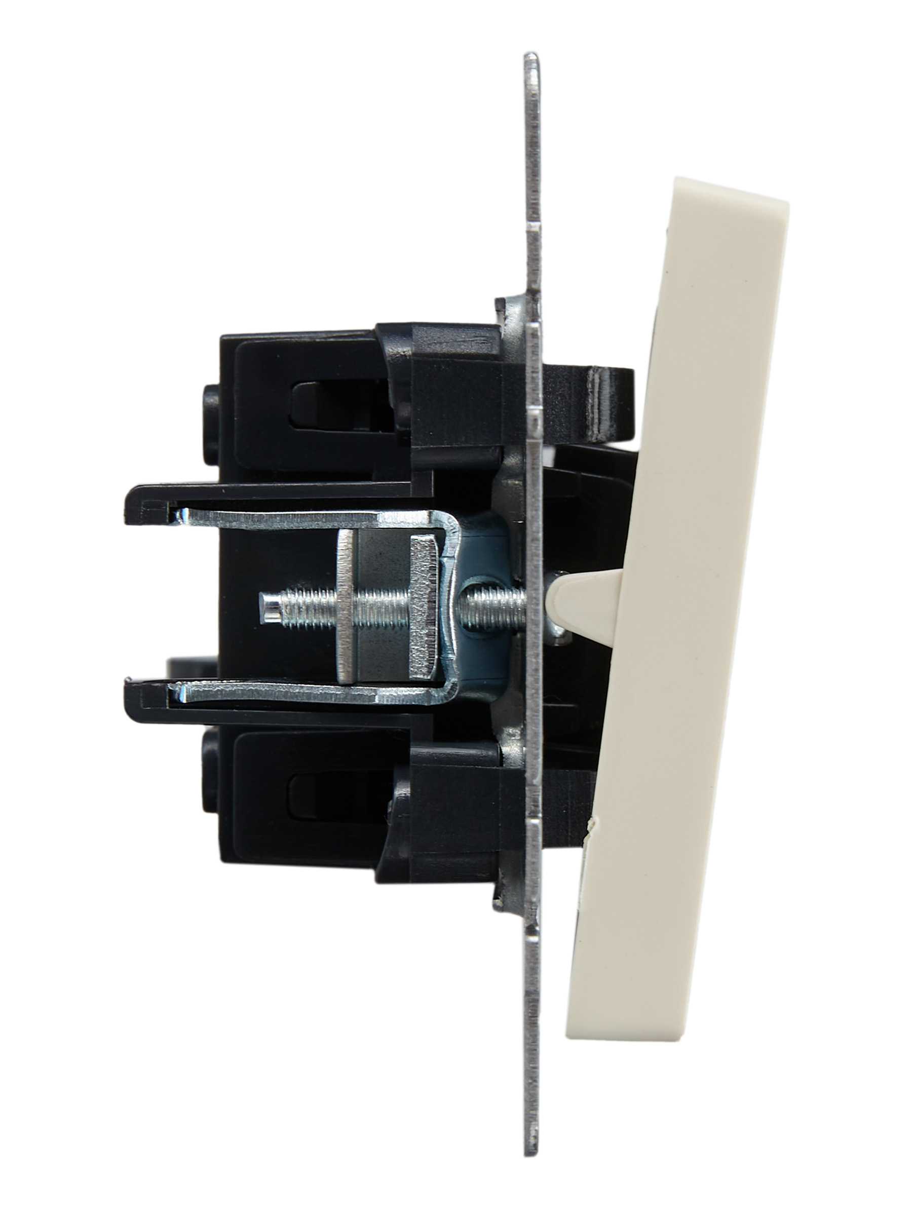 BRITE Выключатель 1-клавишный самовозвратный 10А ВС10-1-4-БрКр бежевый IEK