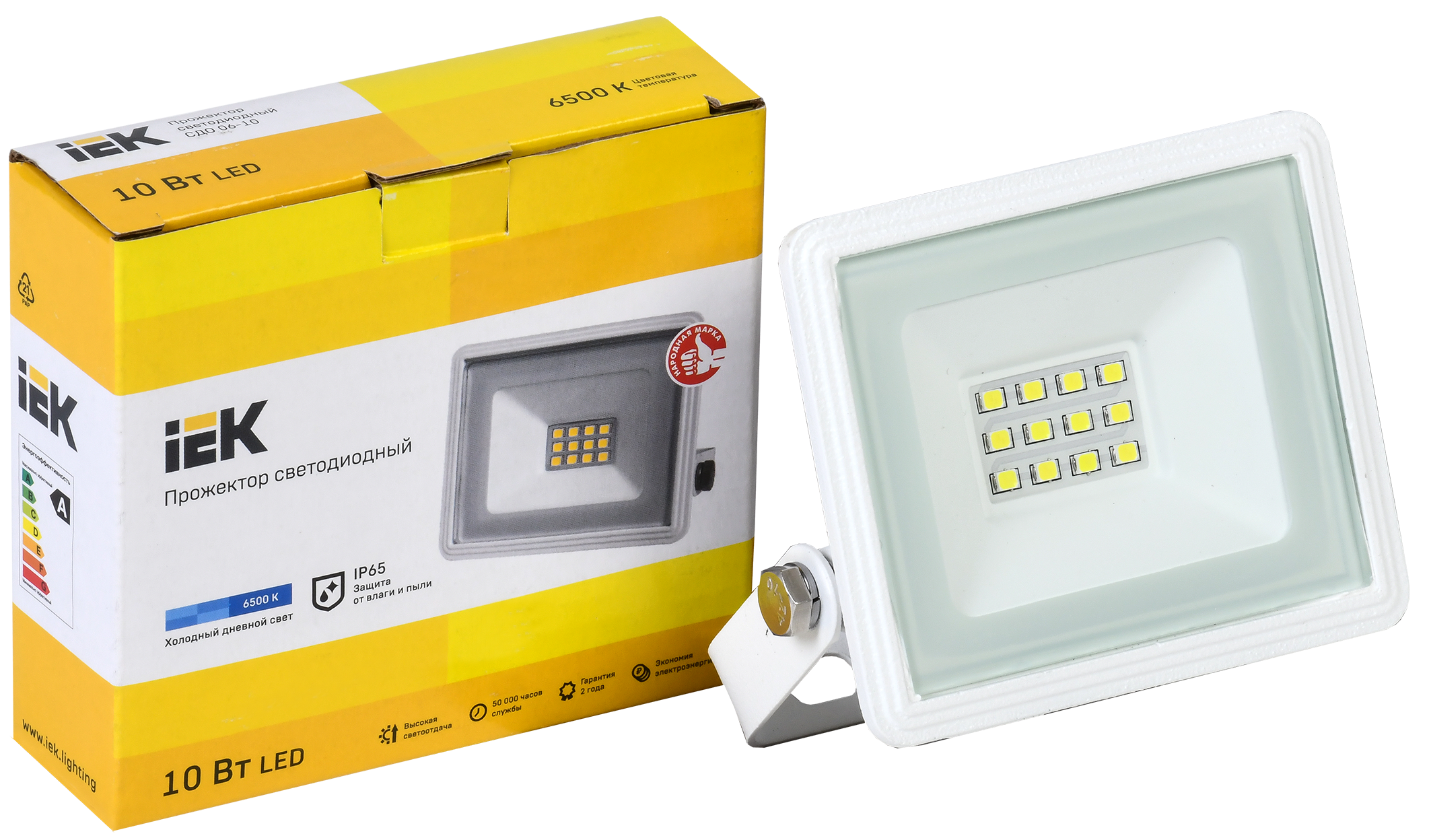 Прожектор светодиодный СДО 06-10 IP65 6500K белый IEK