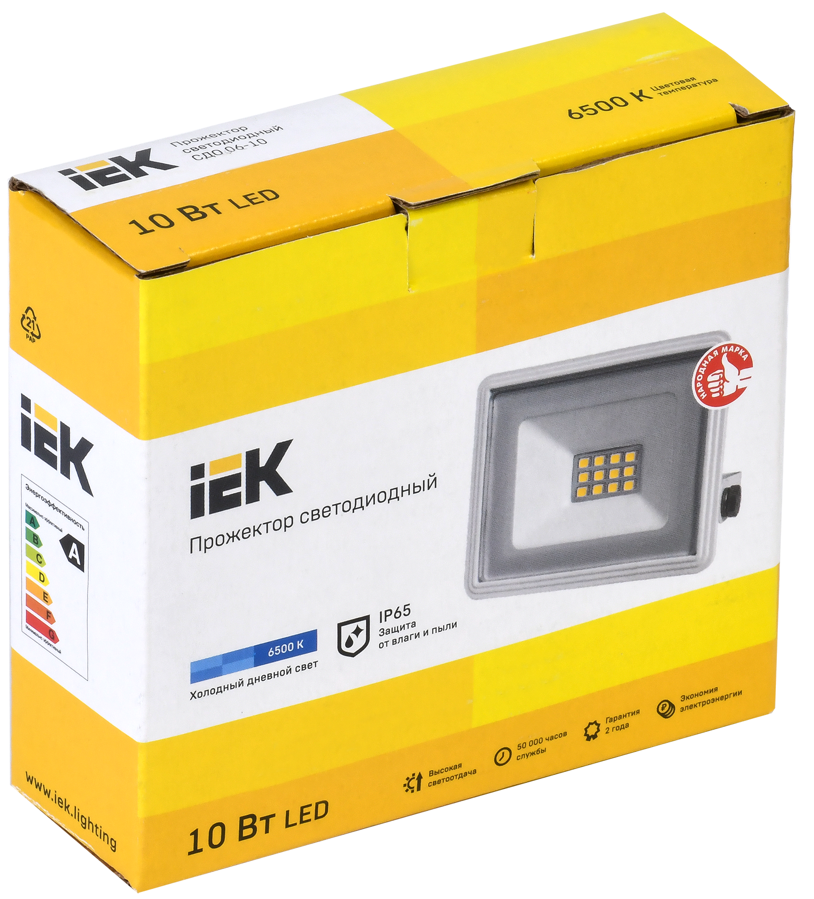 Прожектор светодиодный СДО 06-10 IP65 6500K белый IEK