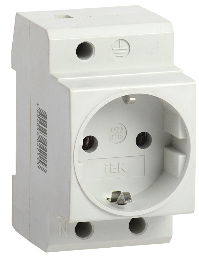 Розетка РАр10-3-ОПс заземлением на DIN-рейку IEK