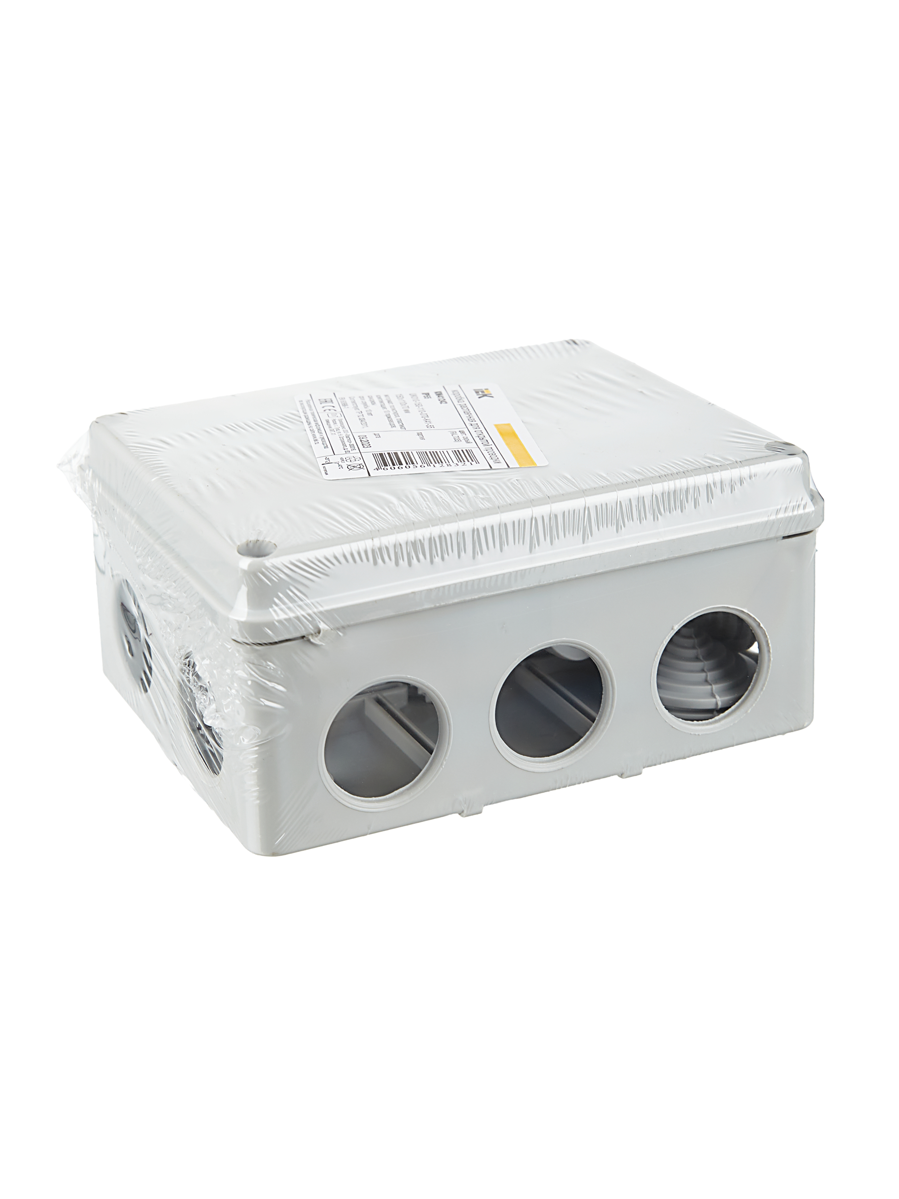 Коробка распаячная КМ41242 для открытой проводки безгалогенная (HF) 150х110х70мм IP55 10 гермовводов серая IEK