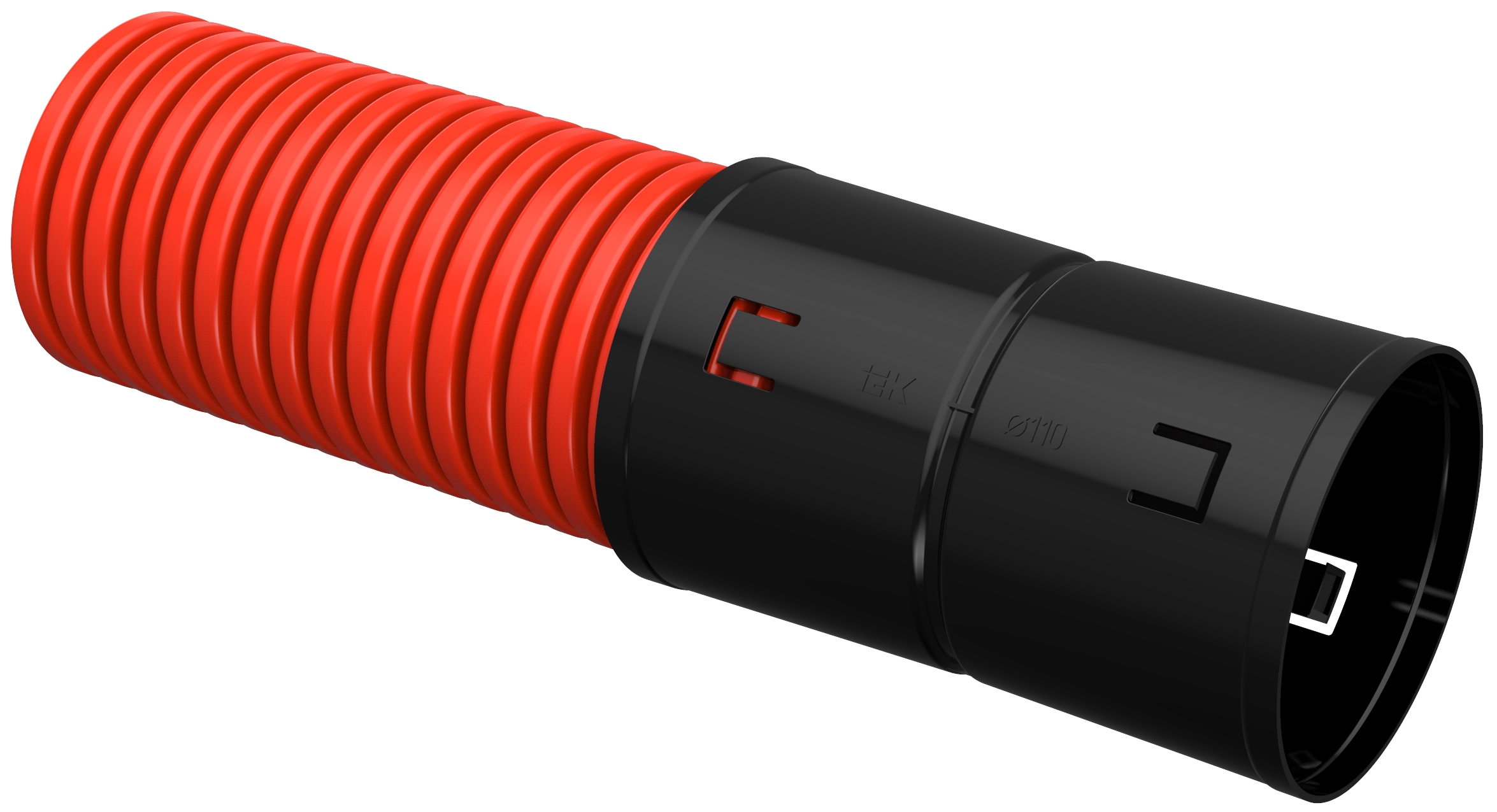 Труба гофрированная двустенная ПНД d=110мм красная (100м) IEK