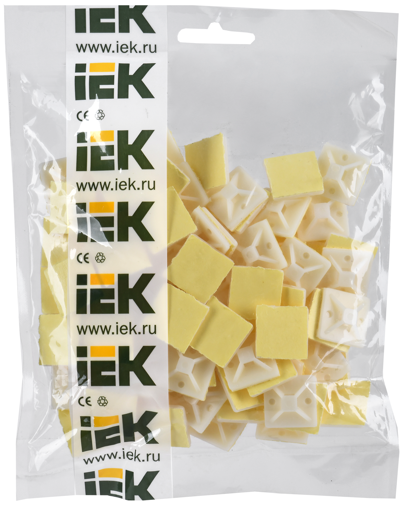 Площадка самоклеящаяся 20х20 белая под хомуты (100шт) IEK