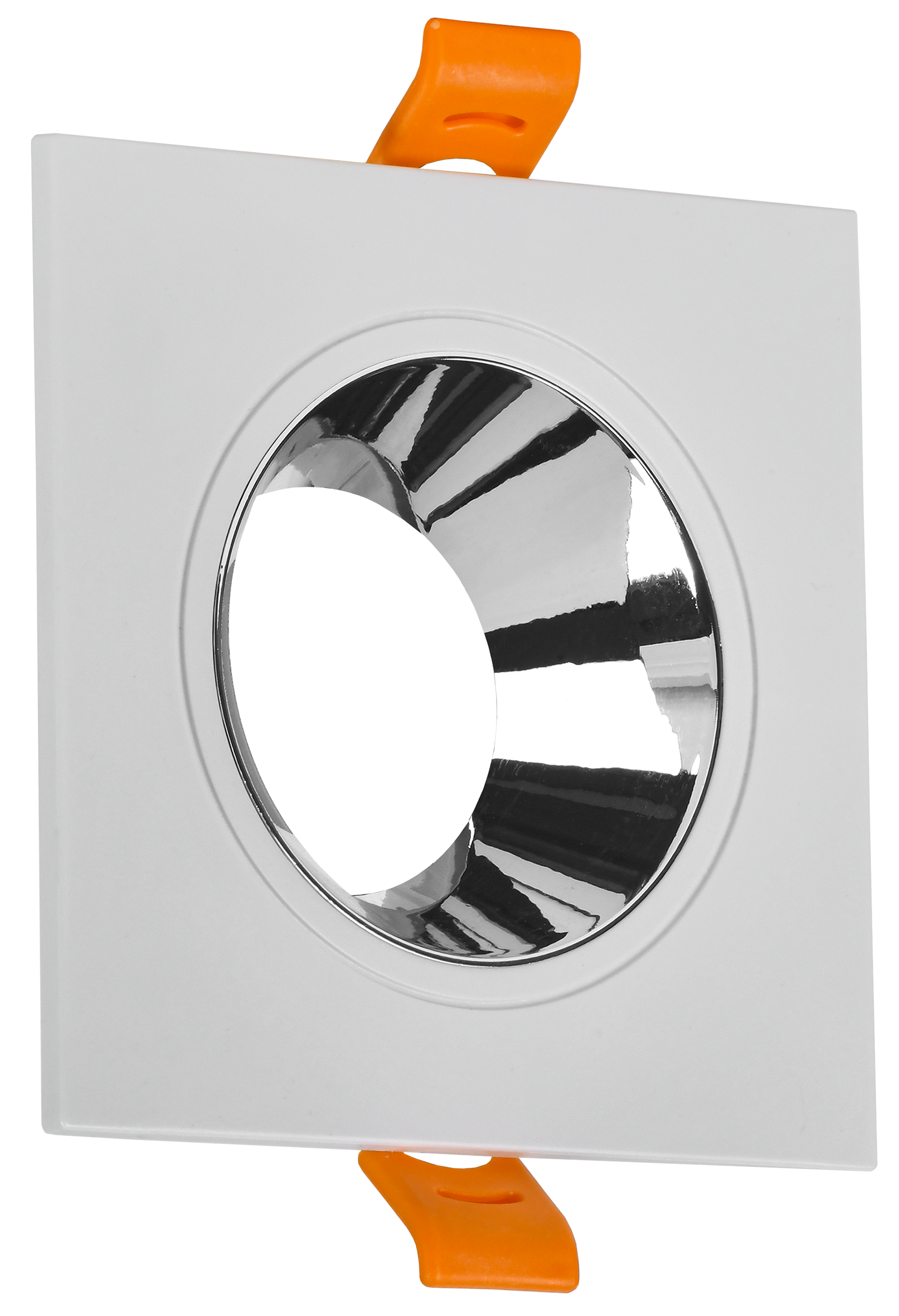 Светильник 4107 встраиваемый поворотный под лампу GU10 белый/хром пластик IEK