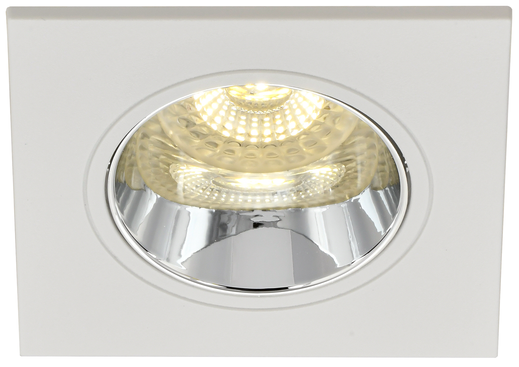 Светильник 4107 встраиваемый поворотный под лампу GU10 белый/хром пластик IEK