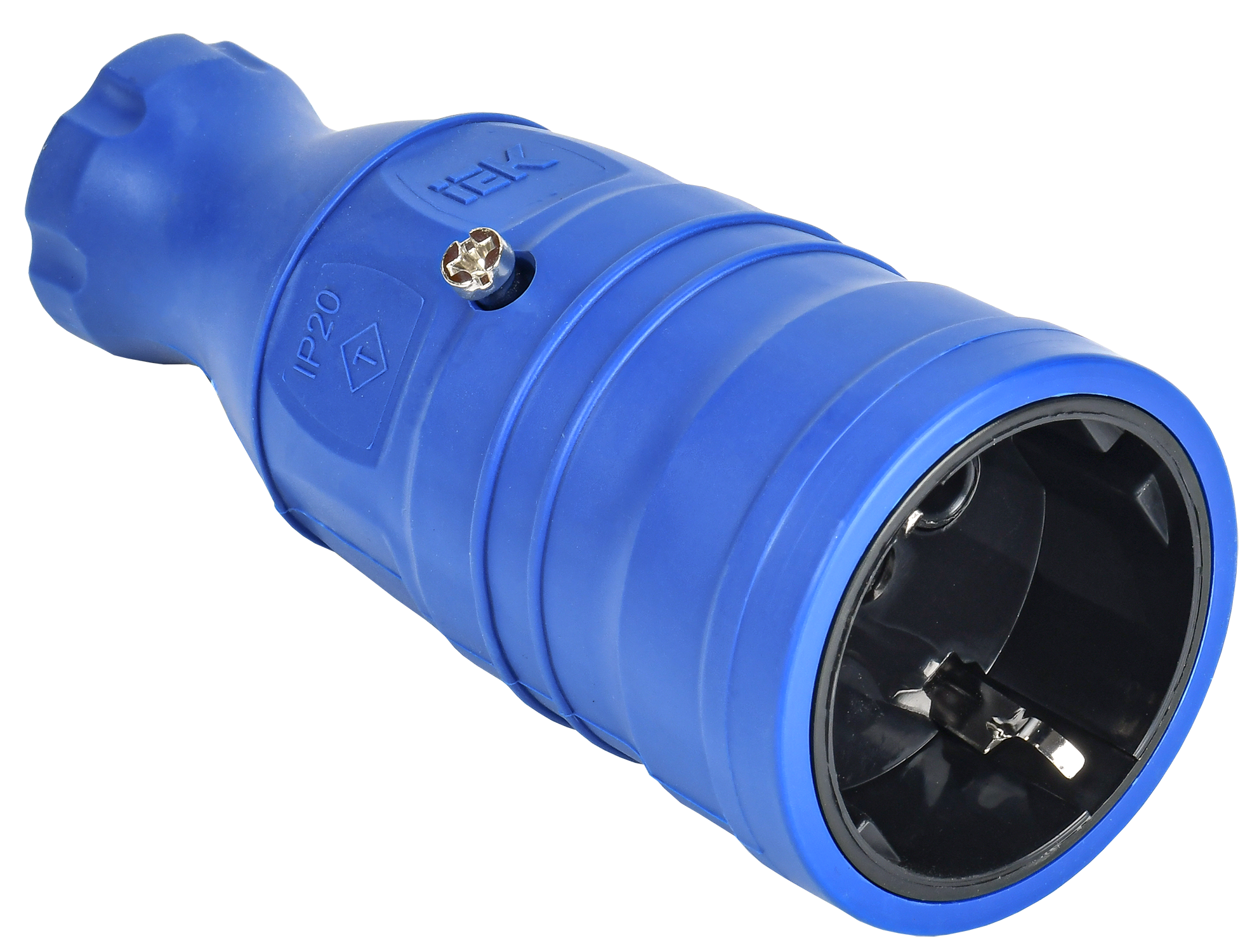 OMEGA Розетка переносная РБп14-1-0м IP20 каучук синяя IEK