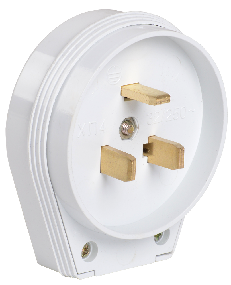 ВПпл10-01-Ст Вилка разборная для плиты с заземлением 32А белая IEK