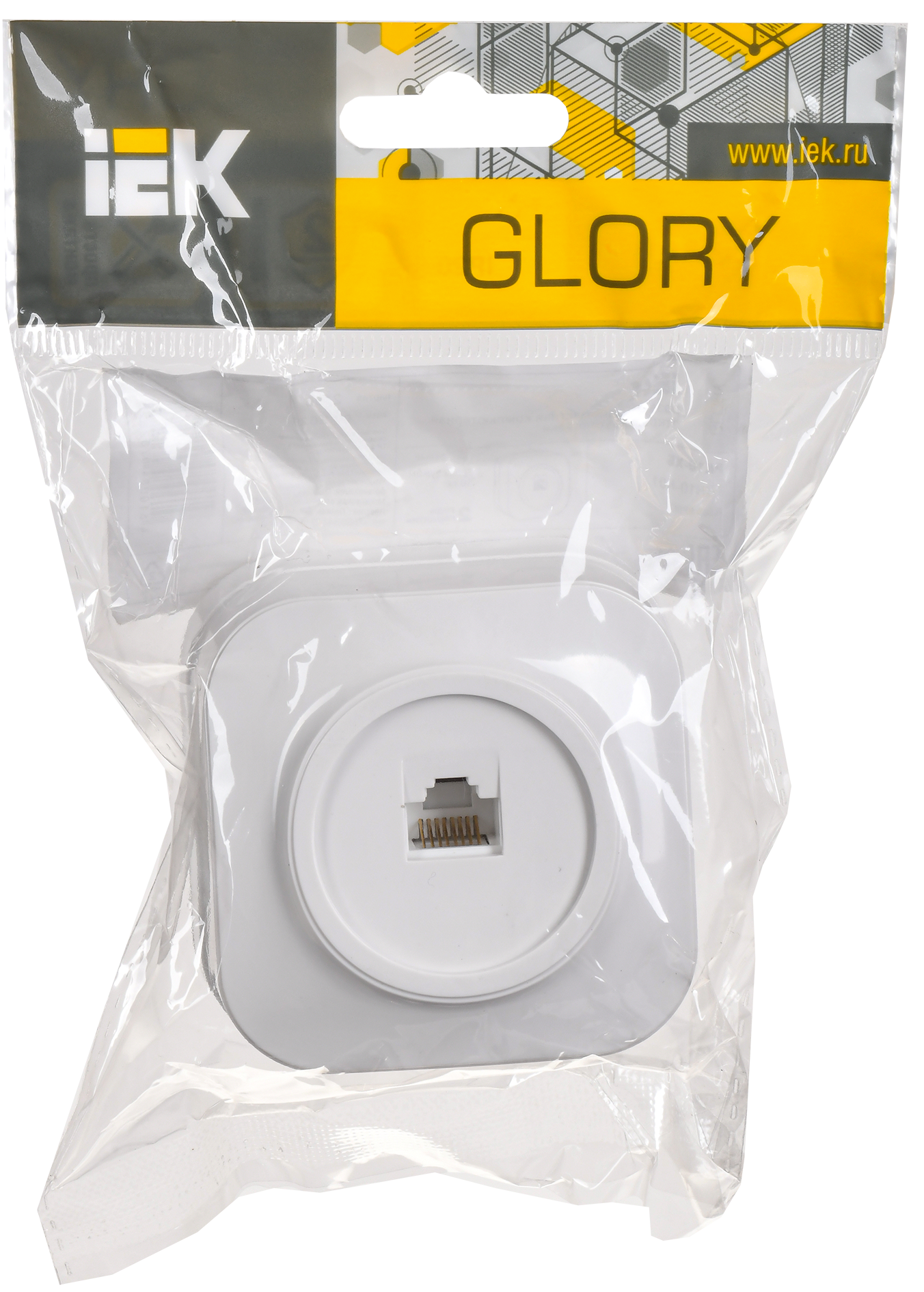 GLORY Розетка для открытой установки компьютерная RJ45 кат.5E РК10-ХБ белый IEK
