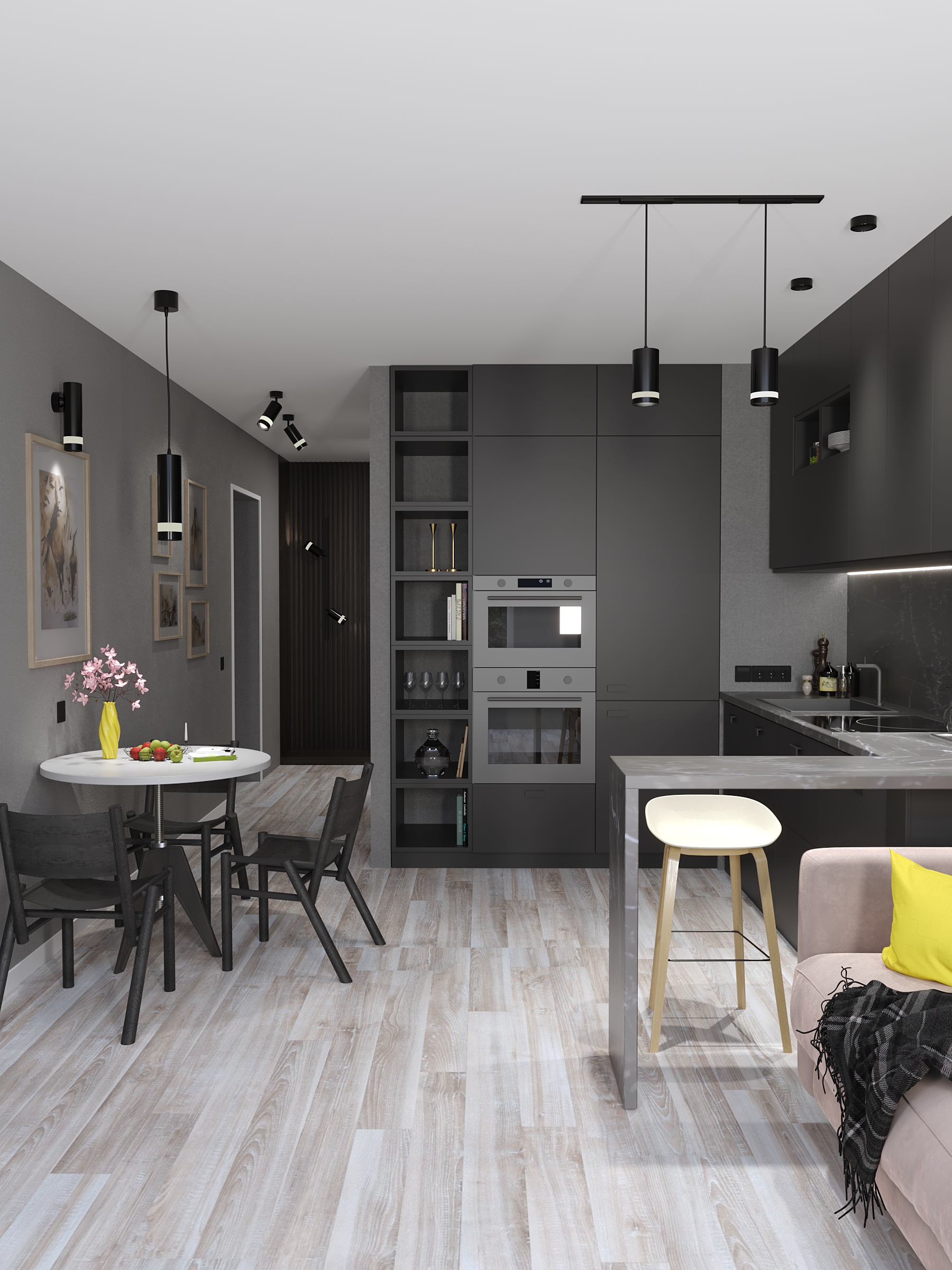 Светильник 4113 накладной под лампу GX53 черный IEK