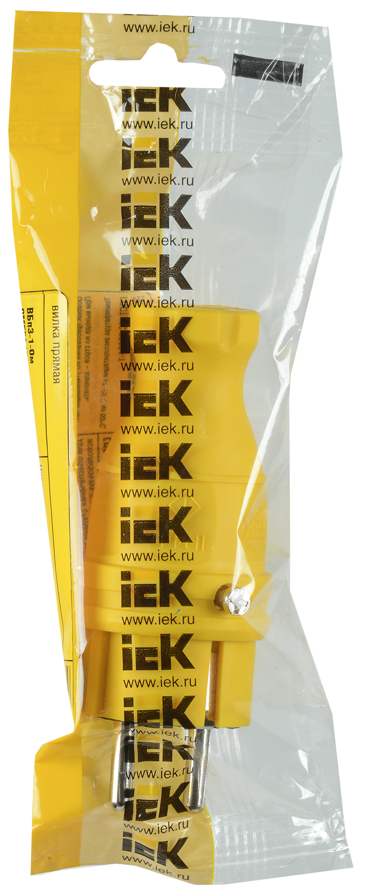Вилка прямая ВБп3-1-0м IP44 ОМЕГА каучук жёлтая IEK