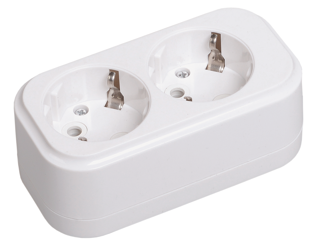 Розетка переносная разборная с заземлением К02 2 места CLASSIC IEK