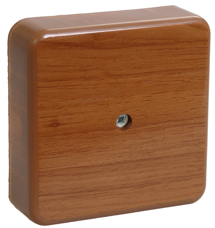 Коробка распаячная КМ41216-05 для открытой проводки безгалогенная (HF) 75х75х28мм дуб (6 клемм 6мм2) IEK