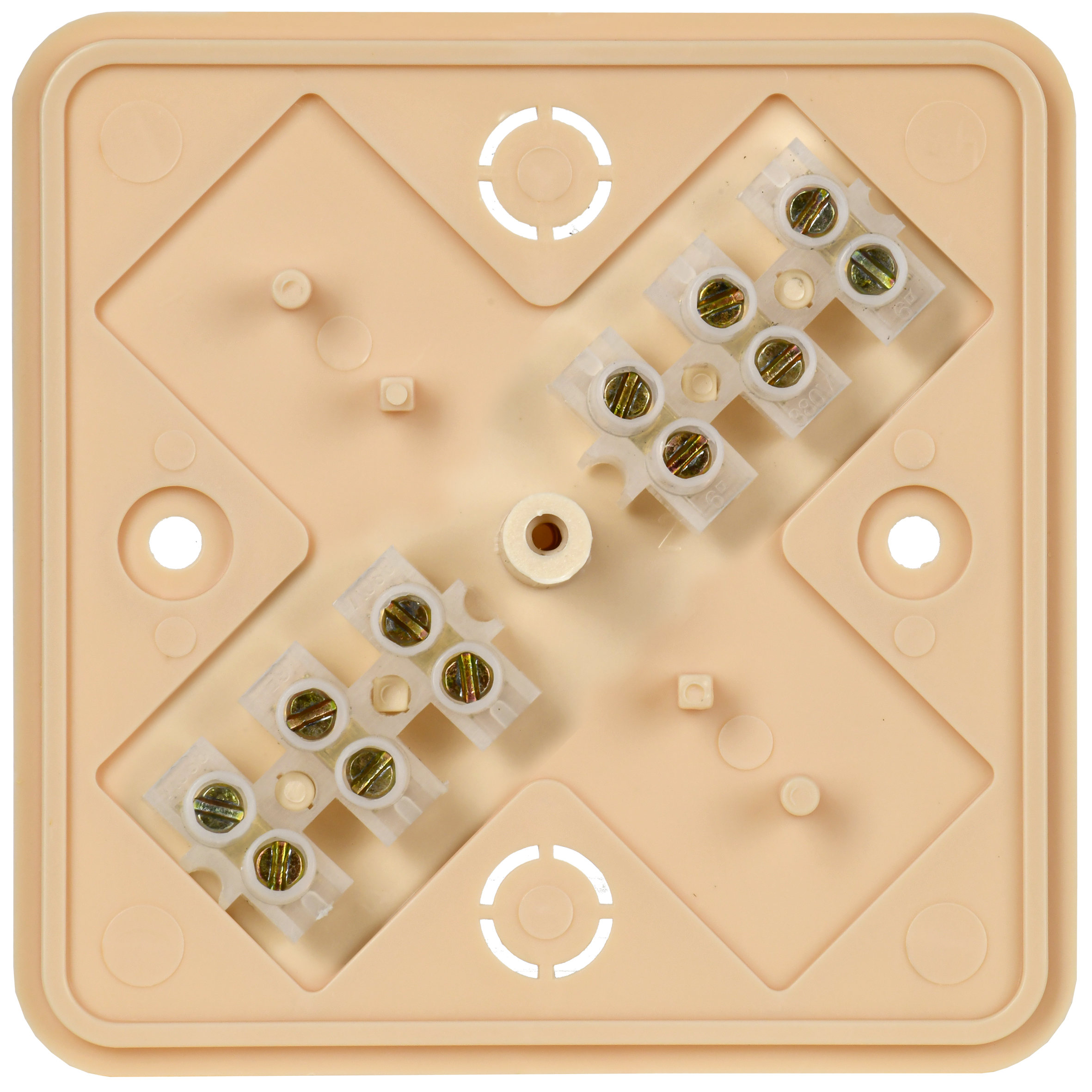 Коробка распаячная КМ41216-04 для открытой проводки безгалогенная (HF) 75х75х28мм сосна (6 клемм 6мм2) IEK