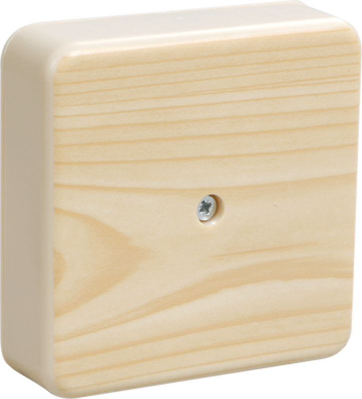 Коробка распаячная КМ41212-04 для открытой проводки безгалогенная (HF) 75х75х20мм сосна (6 клемм 6мм2) IEK