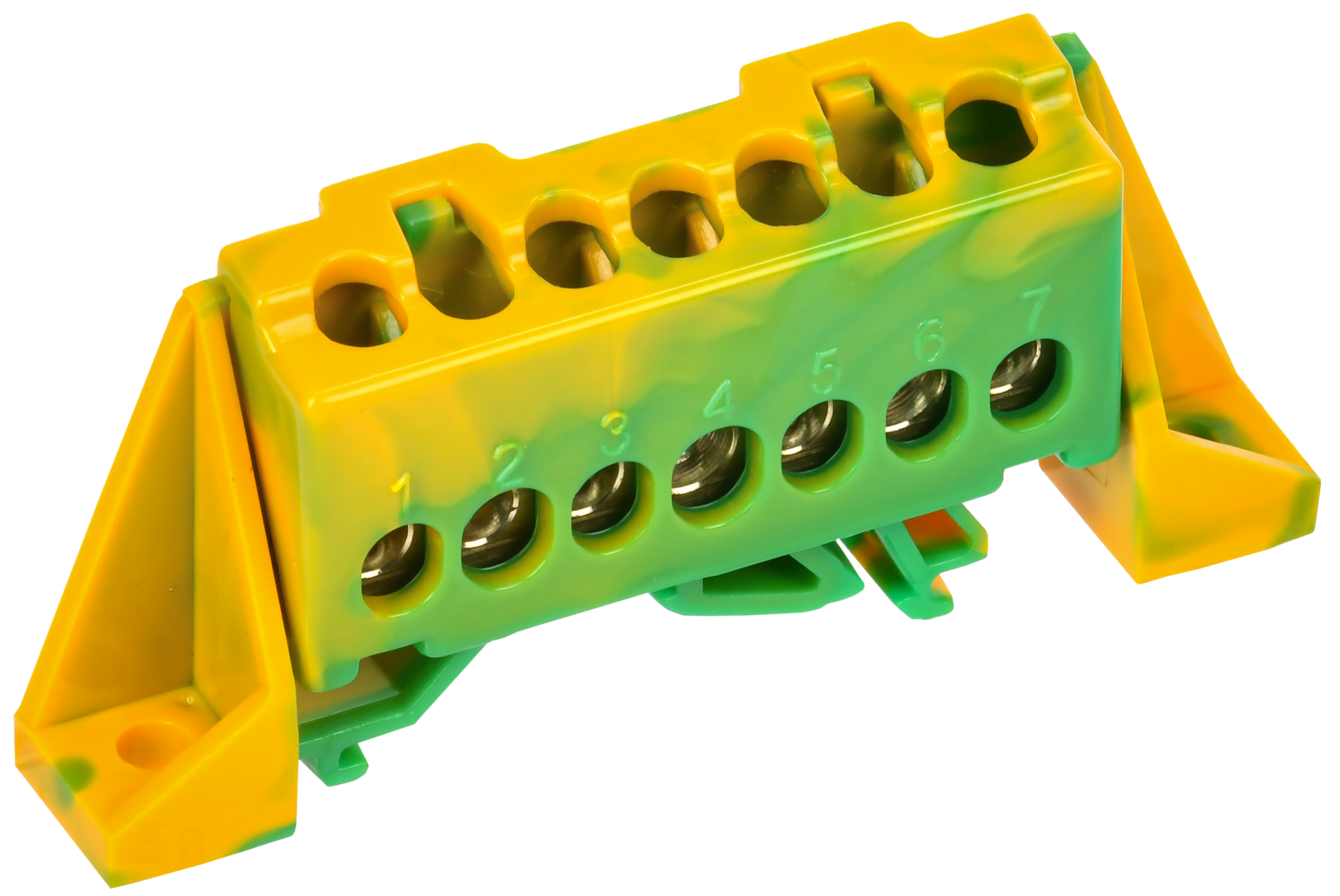 TEKFOR Шина PE "земля" в комбинированном DIN-изоляторе "Стойка" 6х9-7-ЖЗ IEK