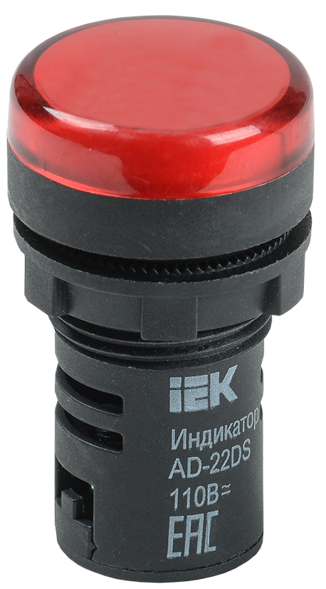 Лампа AD22DS(LED)матрица d=22мм красный 24В AC/DC IEK