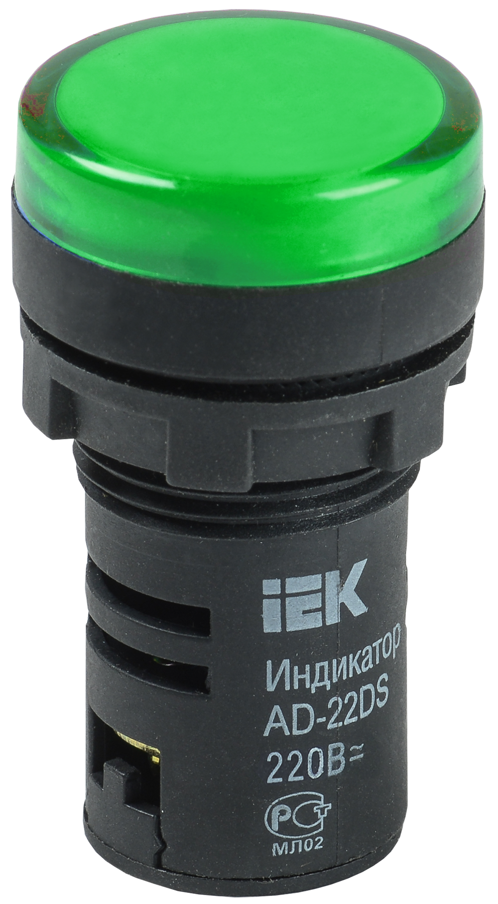 Лампа AD22DS(LED)матрица d=22мм зеленый 230В IEK