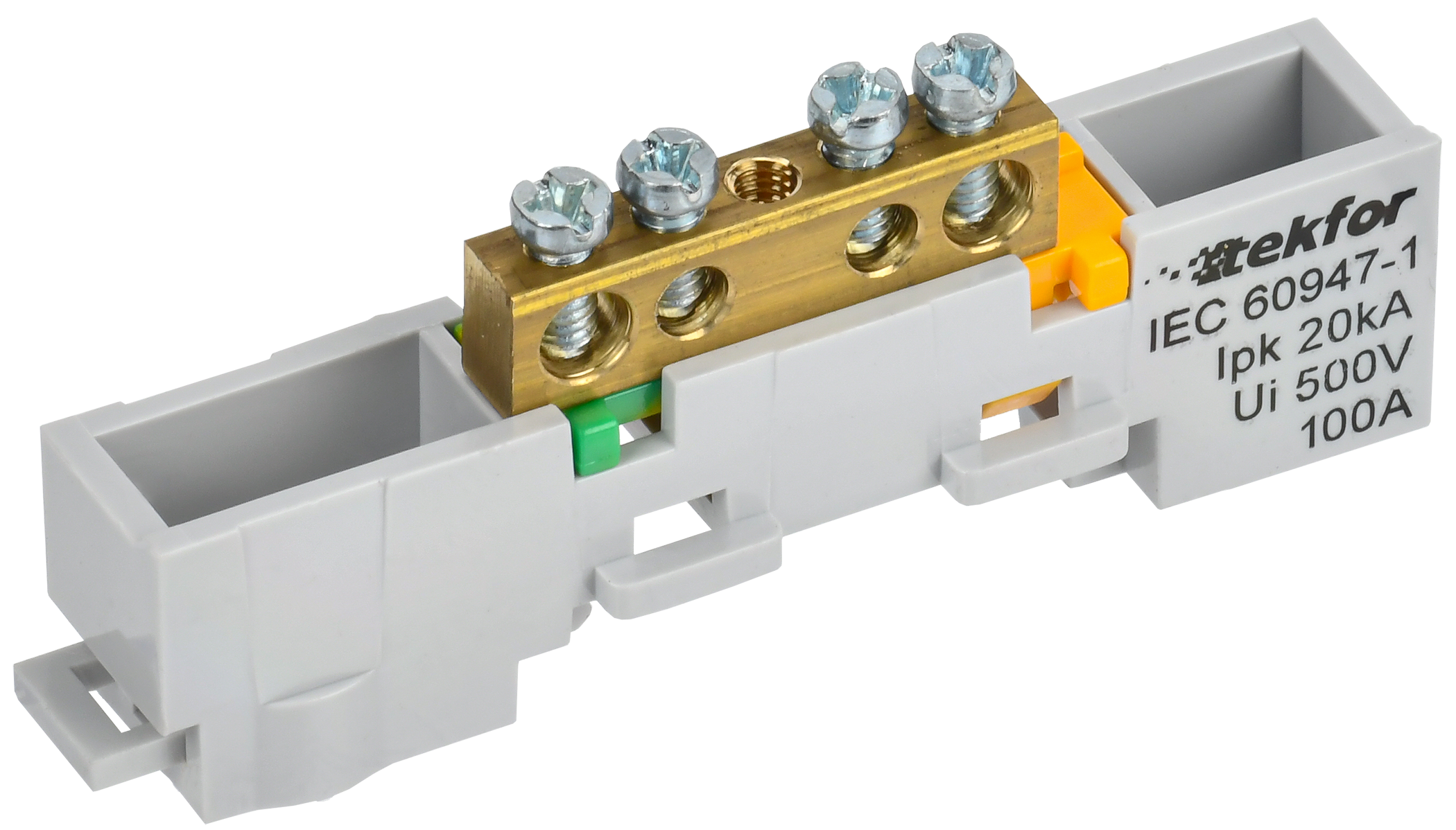 TEKFOR Шина PE "земля" неизолированная на универсальном держателе 6х9-4-Ж IEK