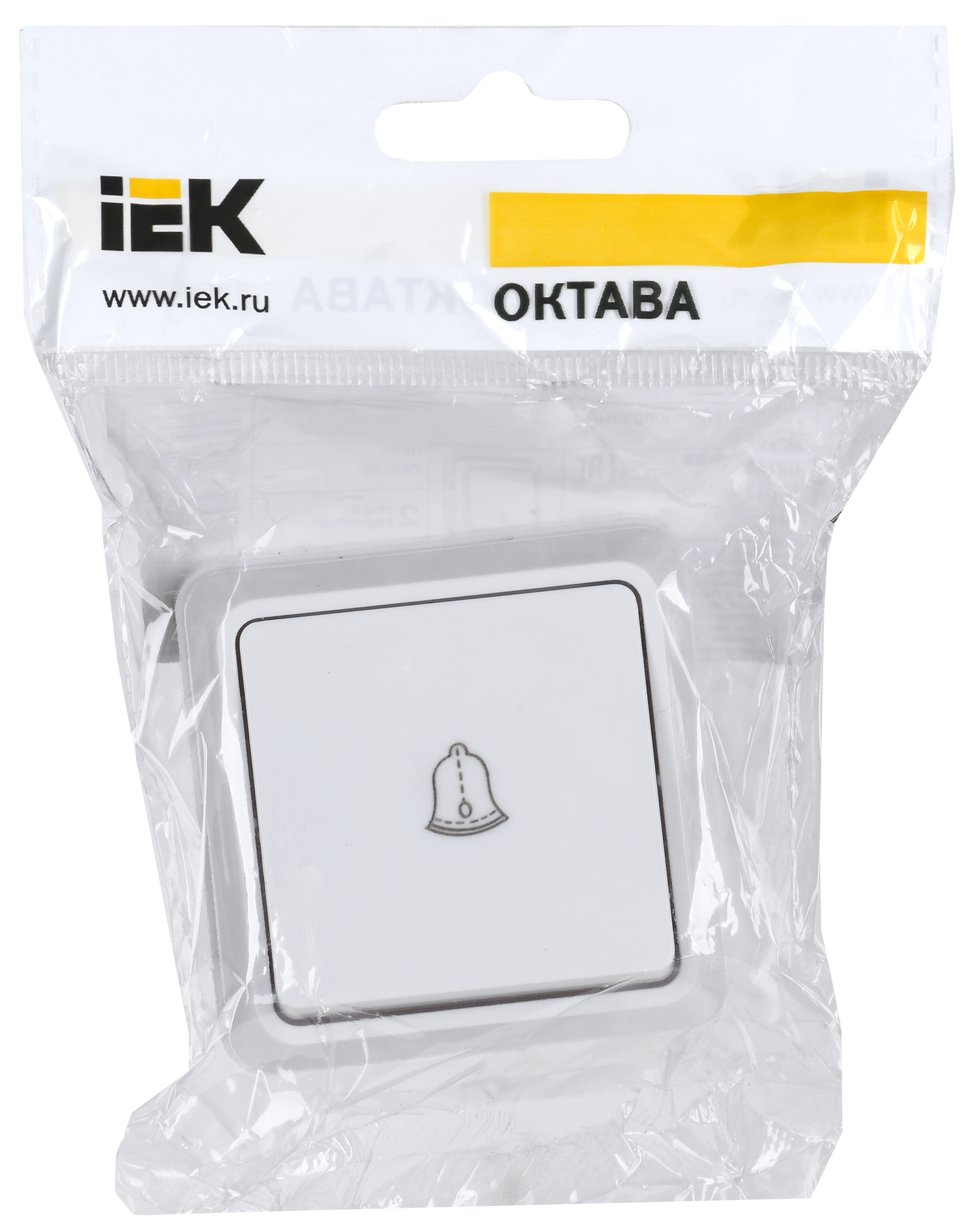 OKTAVA Выключатель 1-клавишный кнопочный для открытой установки 10А ВСк20-1-0-ОБ белый IEK