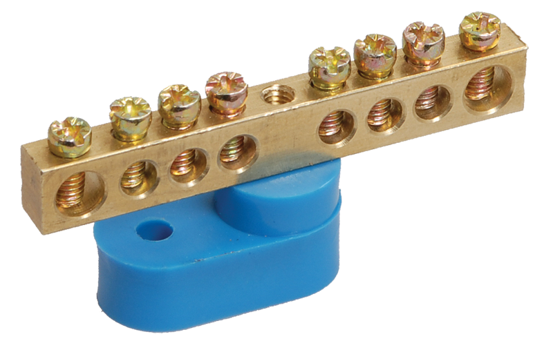 Шина N "ноль" на одном угловом изоляторе ШНИ-6х9-8-У1-С IEK