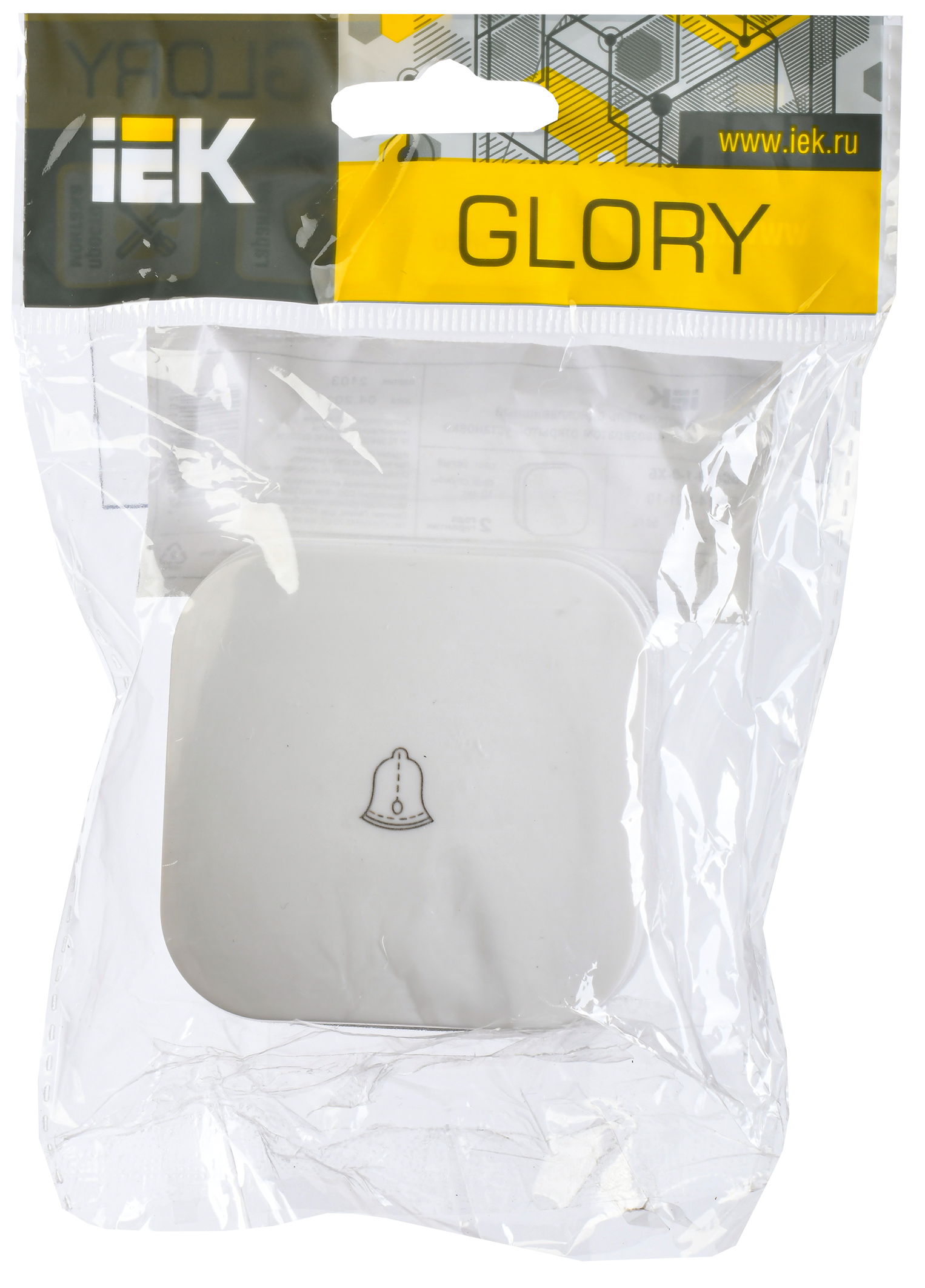 GLORY Выключатель 1-клавишный для открытой установки самовозвратный 10А ВСс20-1-0-ХБ белый IEK