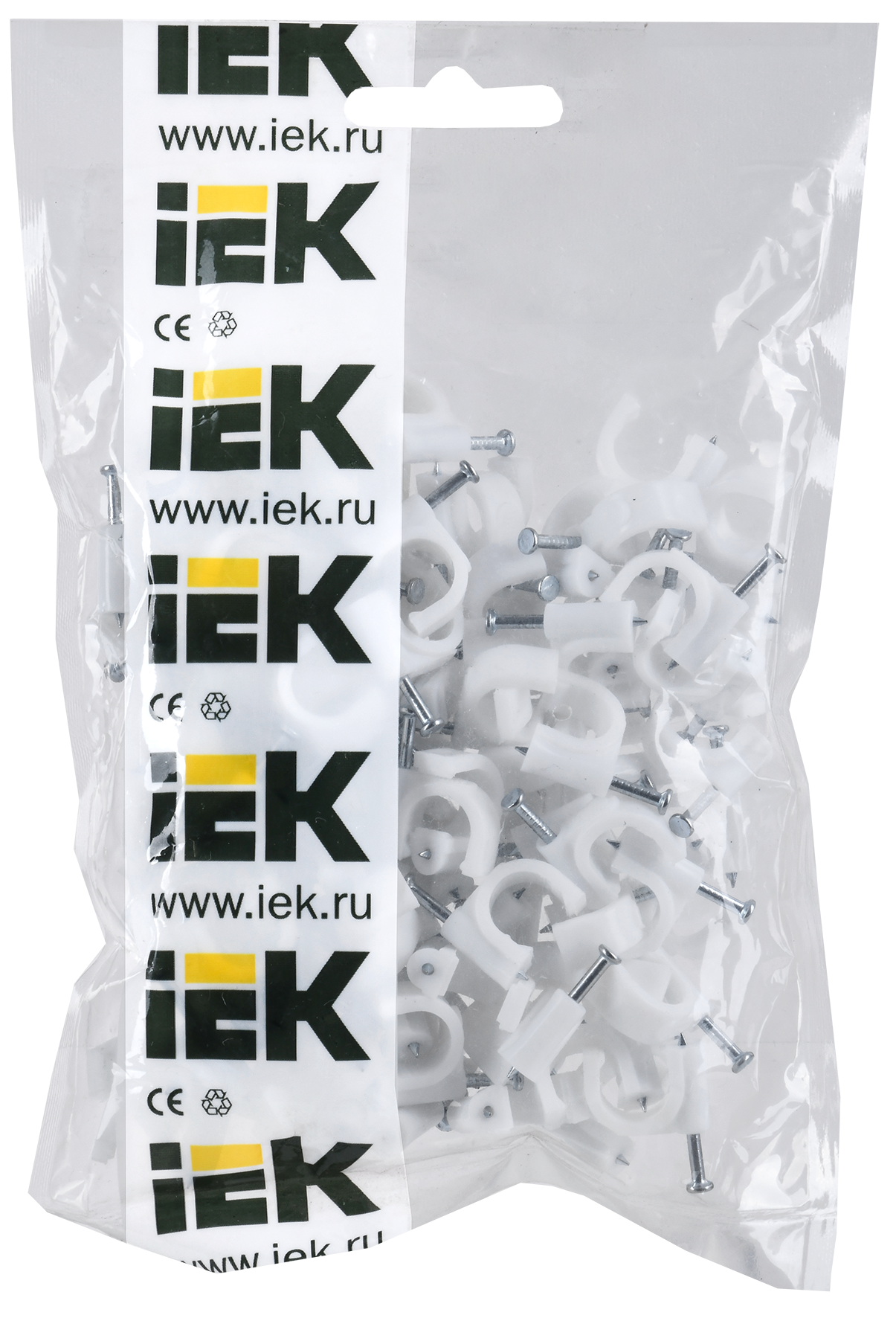 Скоба 10мм круглая пластиковая (100шт) IEK