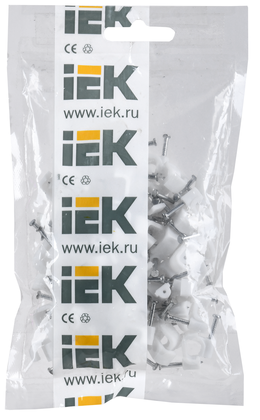 Скоба 10мм плоская пластиковая (100шт) IEK