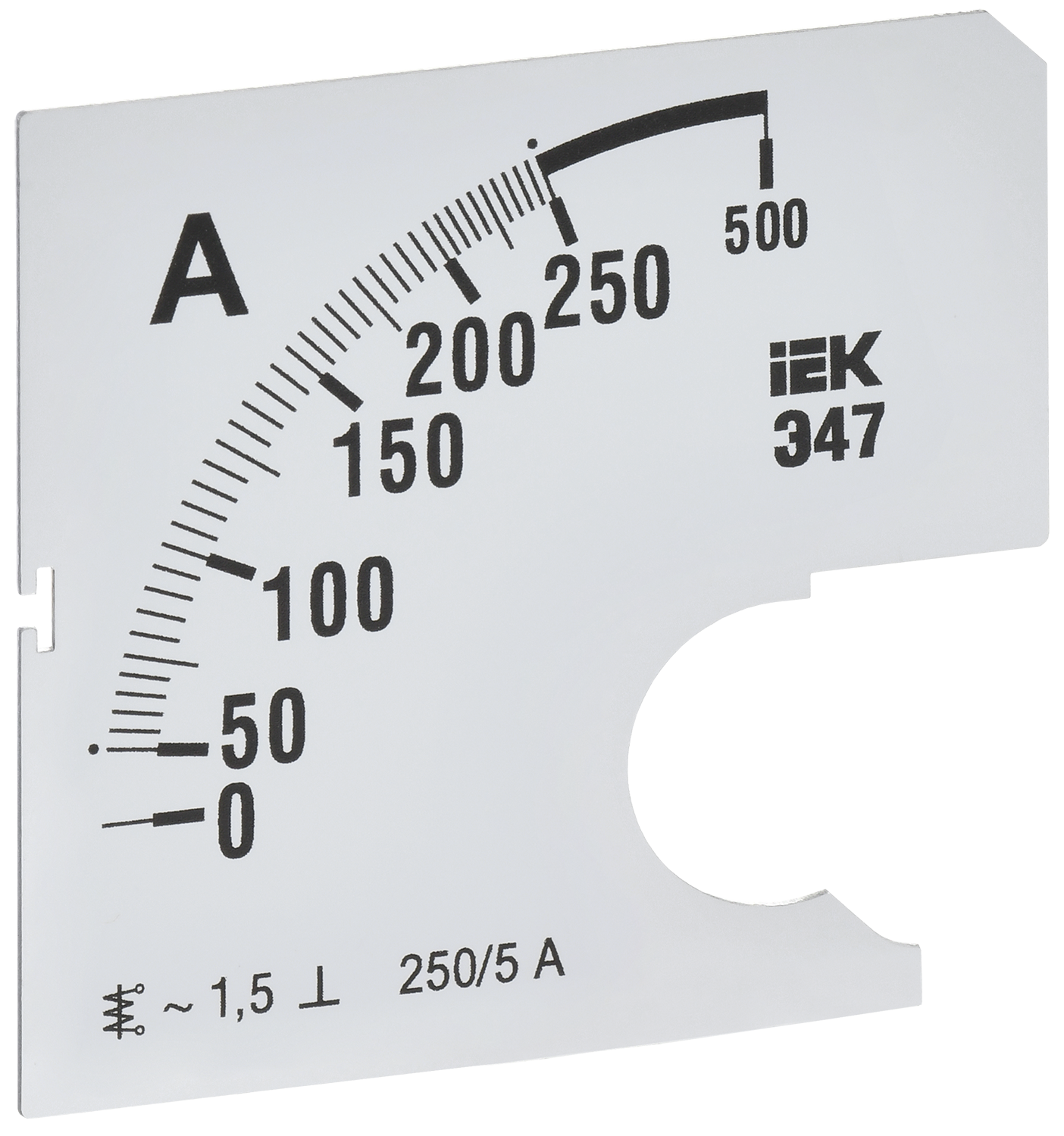 Шкала сменная для амперметра Э47 250/5А класс точности 1,5 72х72мм IEK