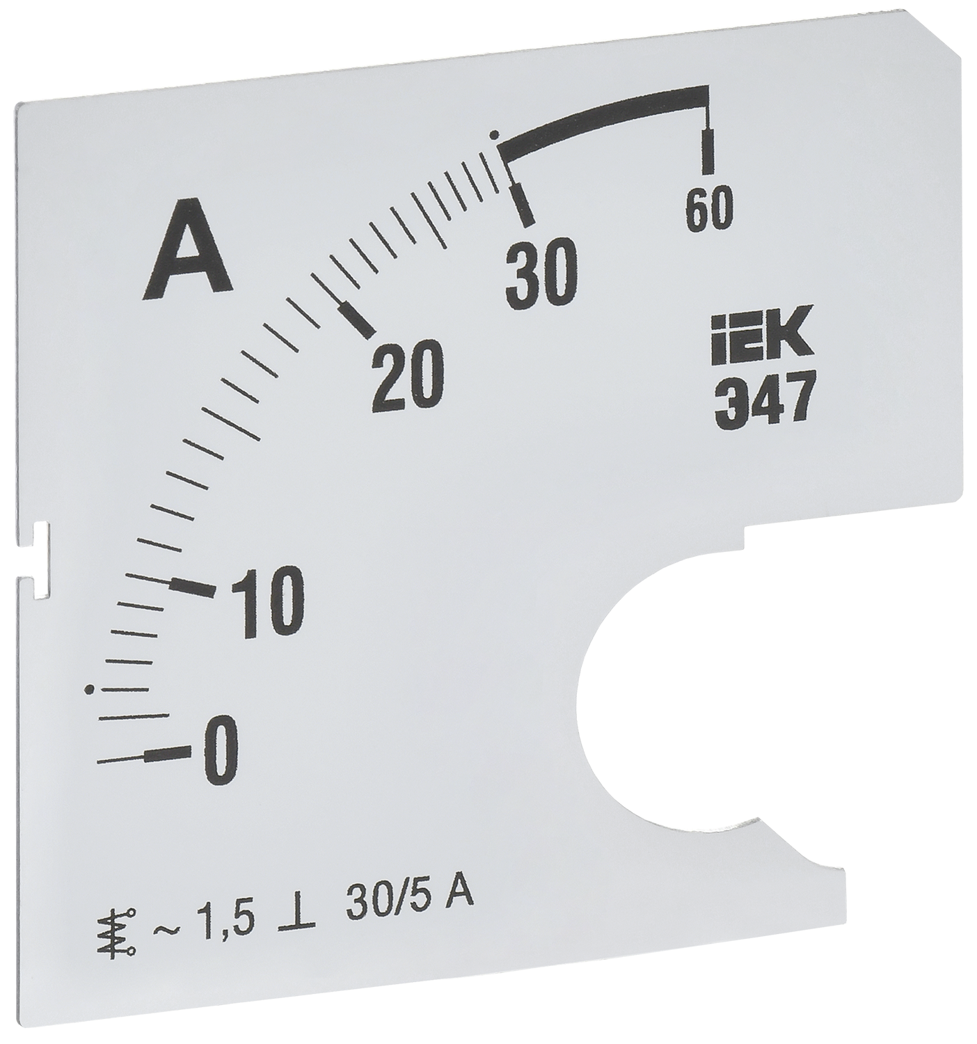 Шкала сменная для амперметра Э47 30/5А класс точности 1,5 72х72мм IEK