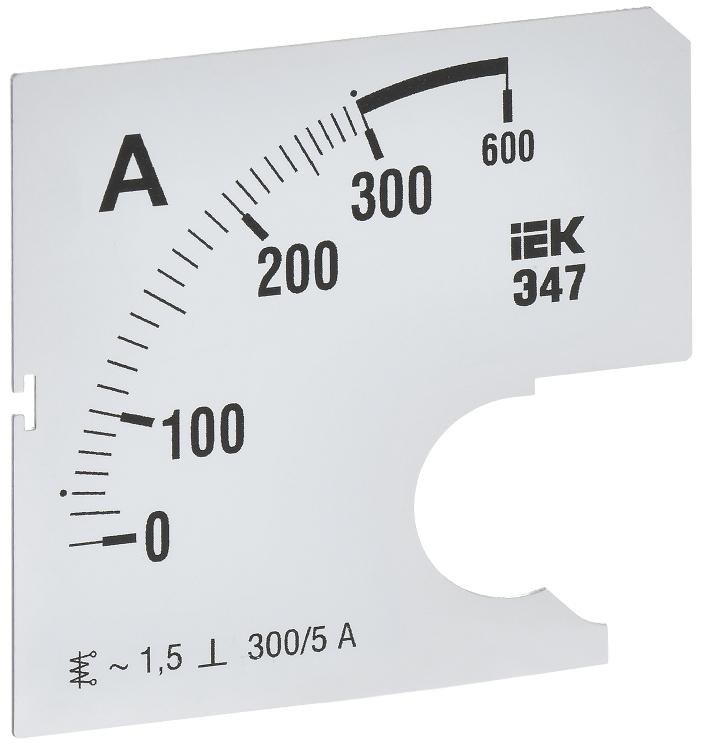 Шкала сменная для амперметра Э47 300/5А класс точности 1,5 72х72мм IEK