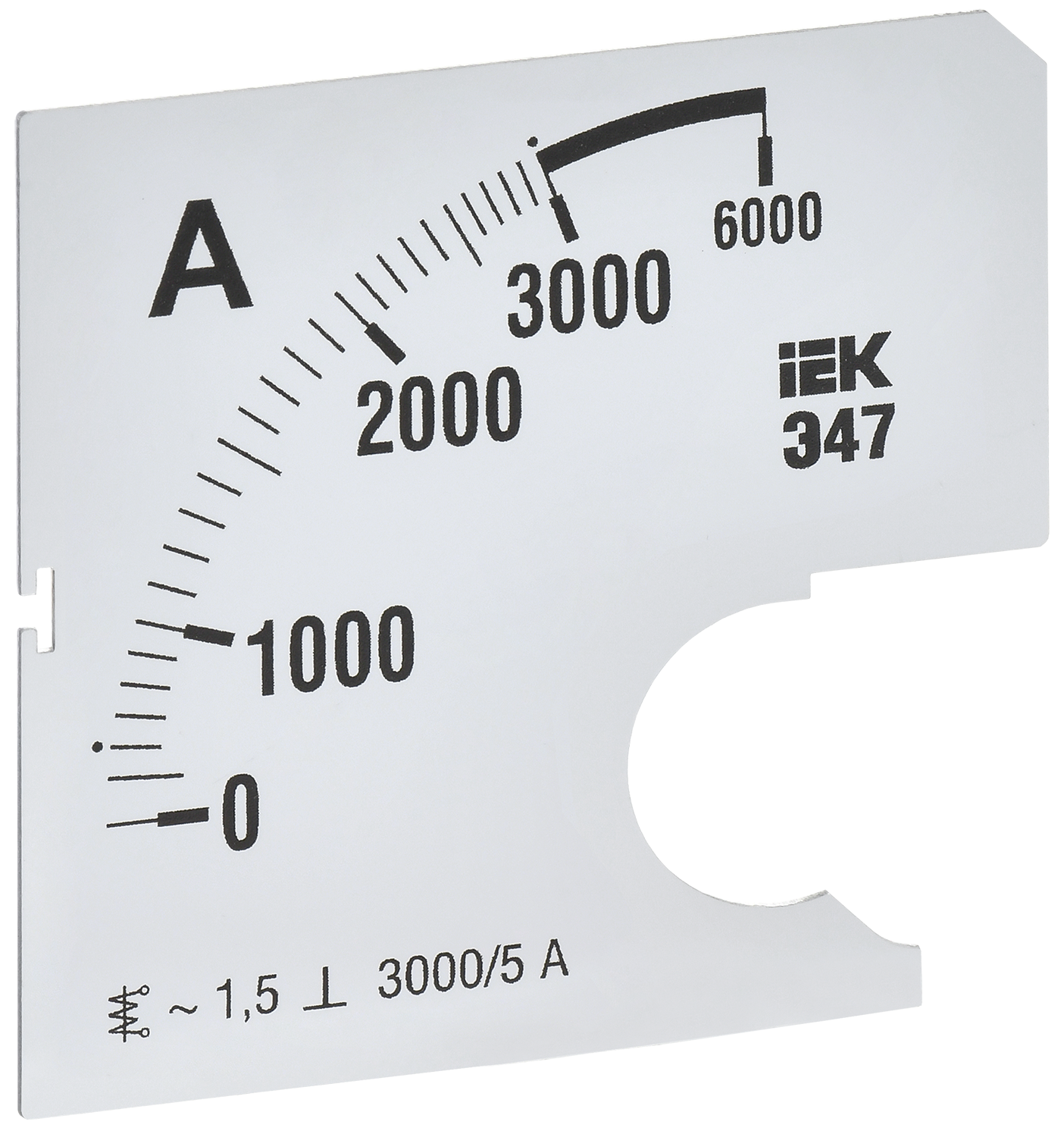 Шкала сменная для амперметра Э47 3000/5А класс точности 1,5 72х72мм IEK