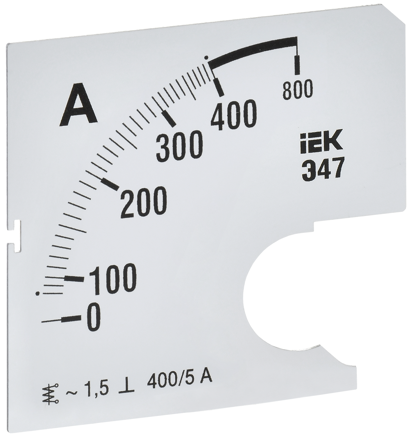 Шкала сменная для амперметра Э47 400/5А класс точности 1,5 72х72мм IEK