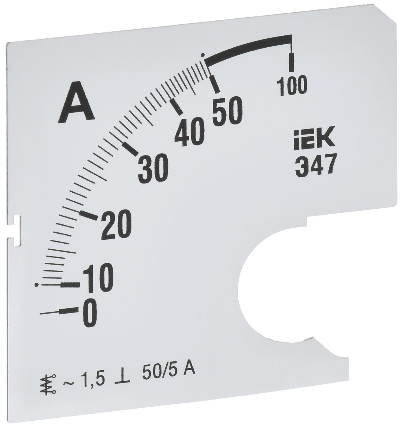 Шкала сменная для амперметра Э47 50/5А класс точности 1,5 72х72мм IEK