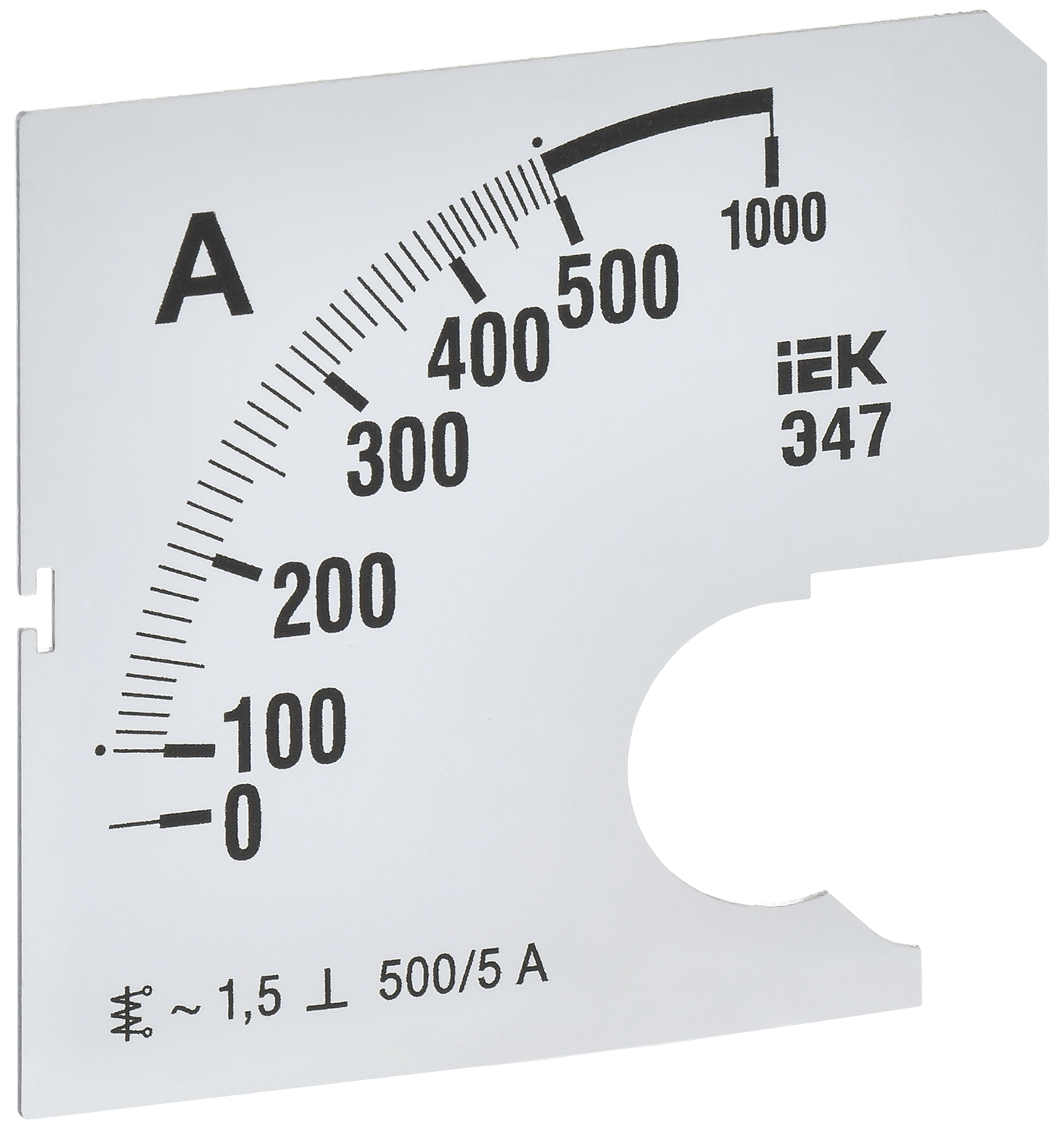 Шкала сменная для амперметра Э47 500/5А класс точности 1,5 72х72мм IEK