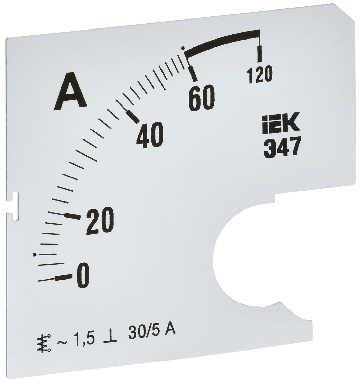Шкала сменная для амперметра Э47 60/5А класс точности 1,5 72х72мм IEK