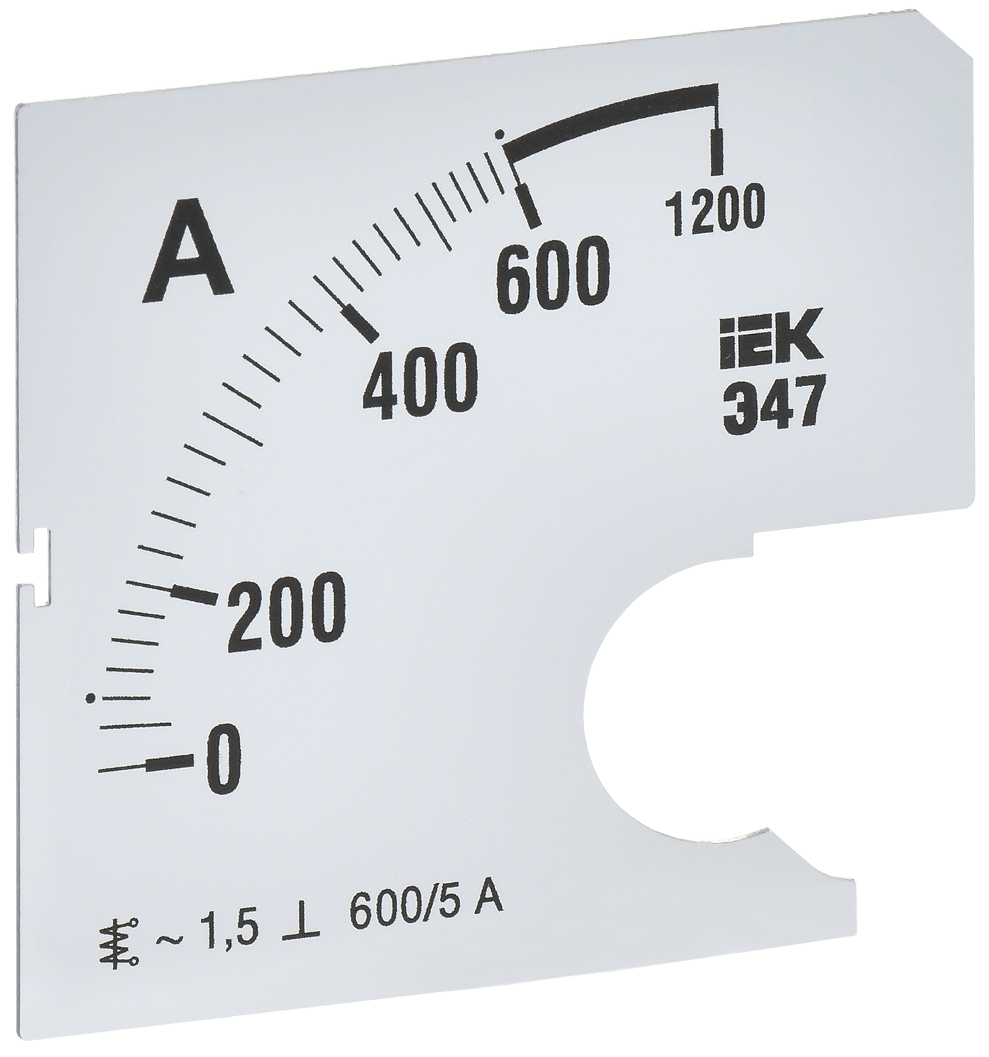 Шкала сменная для амперметра Э47 600/5А класс точности 1,5 72х72мм IEK