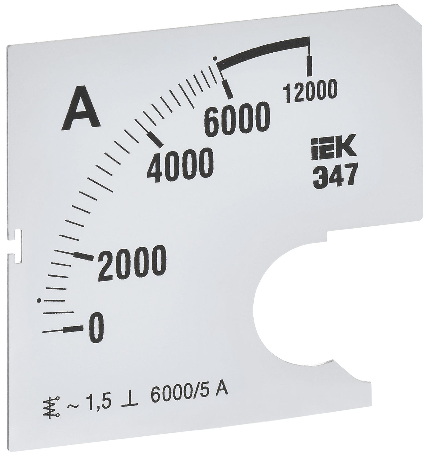Шкала сменная для амперметра Э47 6000/5А класс точности 1,5 72х72мм IEK