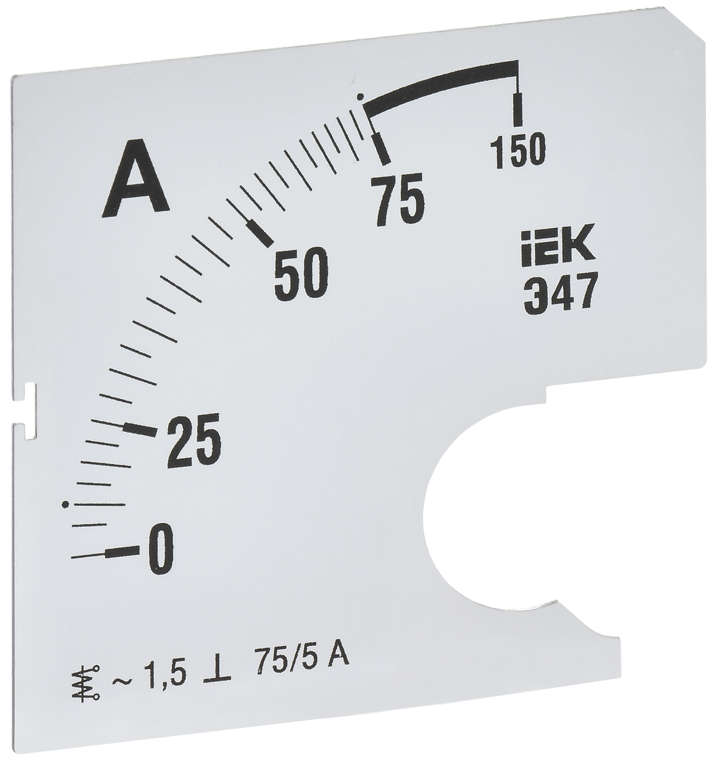 Шкала сменная для амперметра Э47 75/5А класс точности 1,5 72х72мм IEK