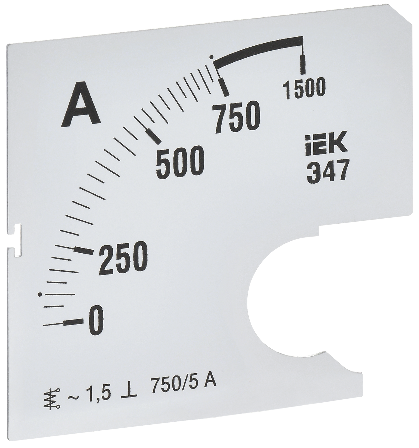 Шкала сменная для амперметра Э47 750/5А класс точности 1,5 72х72мм IEK