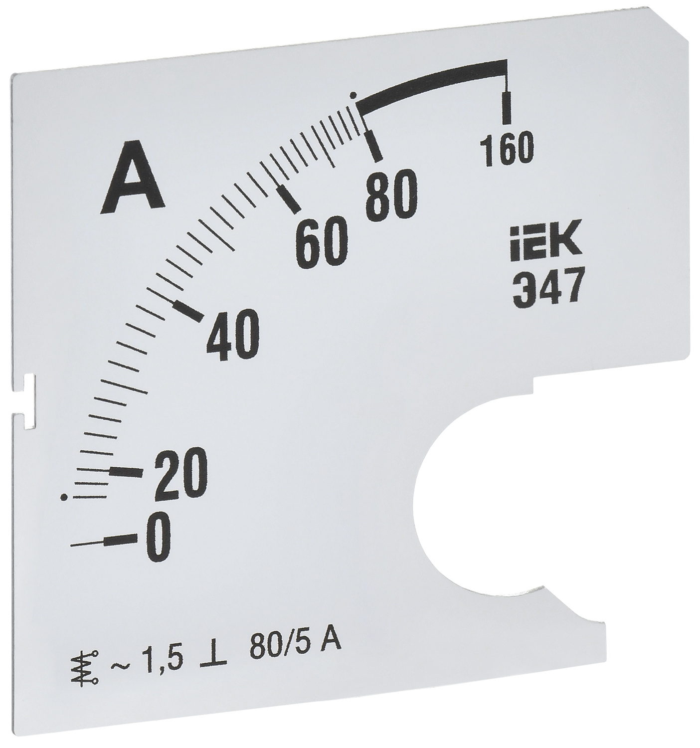 Шкала сменная для амперметра Э47 80/5А класс точности 1,5 72х72мм IEK