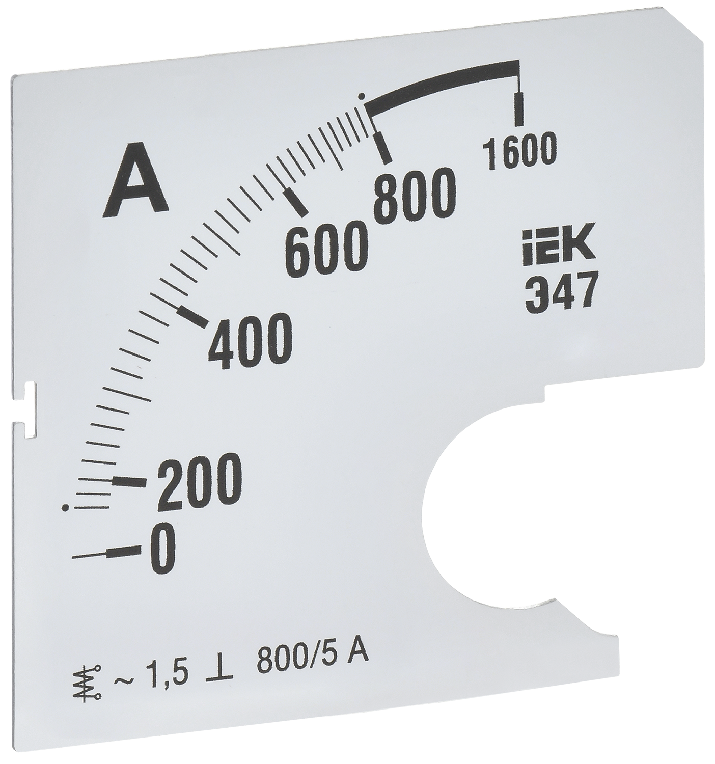 Шкала сменная для амперметра Э47 800/5А класс точности 1,5 72х72мм IEK