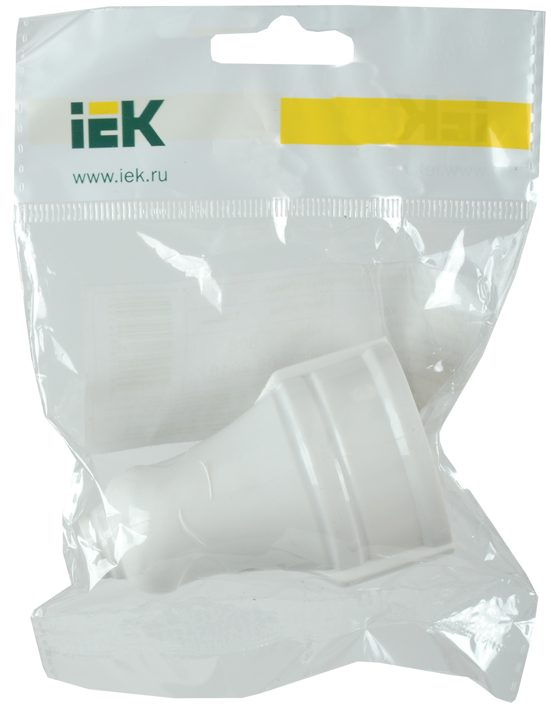 Розетка разборная прямая РПп10-01-Ст с заземляющим контактом 16А белая IEK