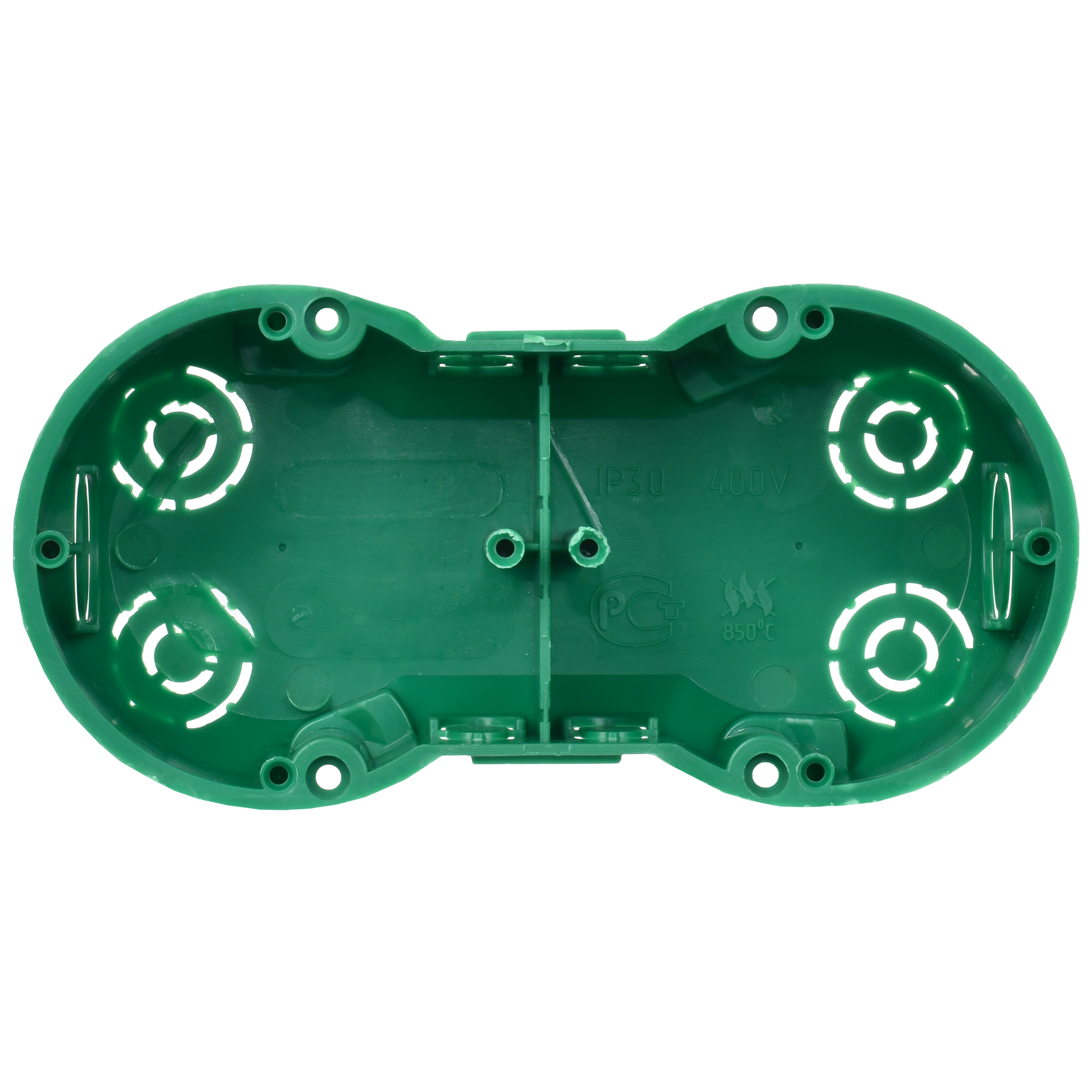 Коробка установочная КМ40023 двухместная для полых стен безгалогенная (HF) 141х70х45мм с саморезами и металлическими лапками IEK