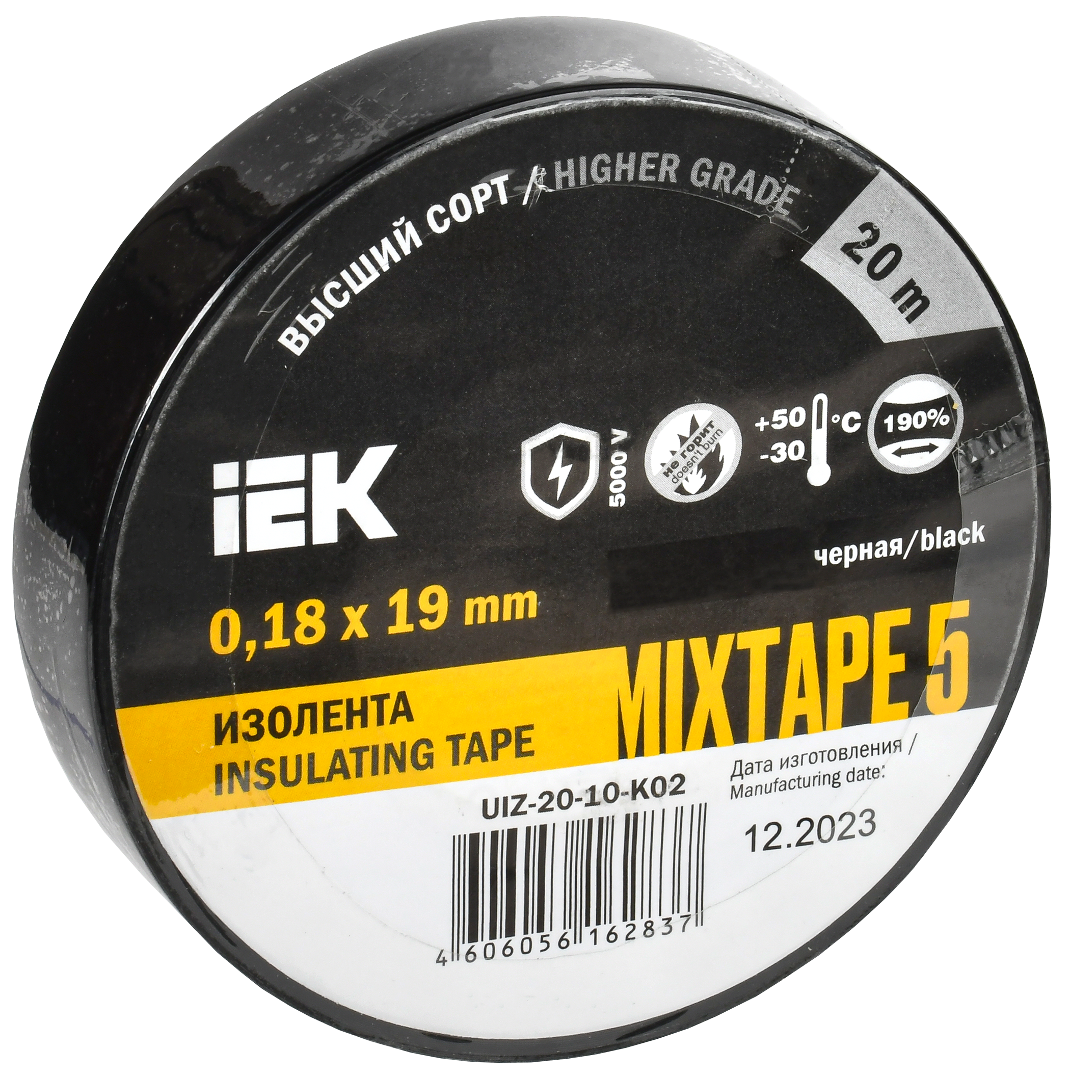 MIXTAPE 5 Изолента 0,18х19мм черная 20м IEK