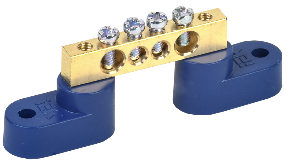 Шина N "ноль" на двух угловых изоляторах ШНИ-6х9-4-У2-С IEK