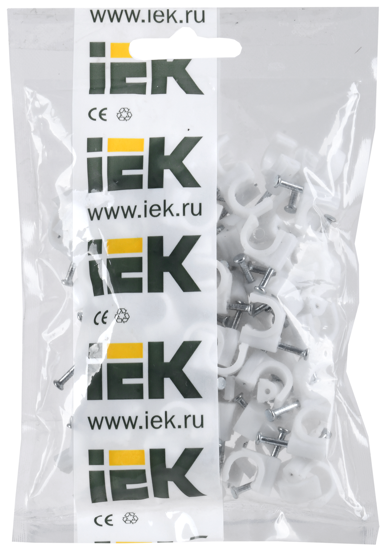 Скоба 8мм круглая пластиковая (100шт) IEK